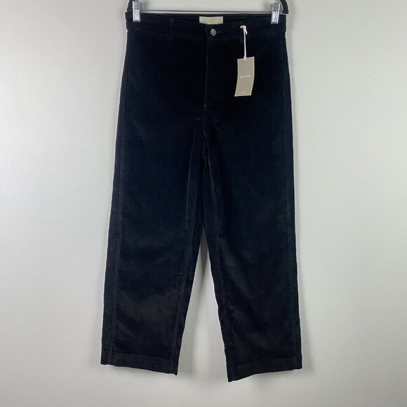 Everlane The Corduroy Wide Leg Pants Womens 12 Black High Rise